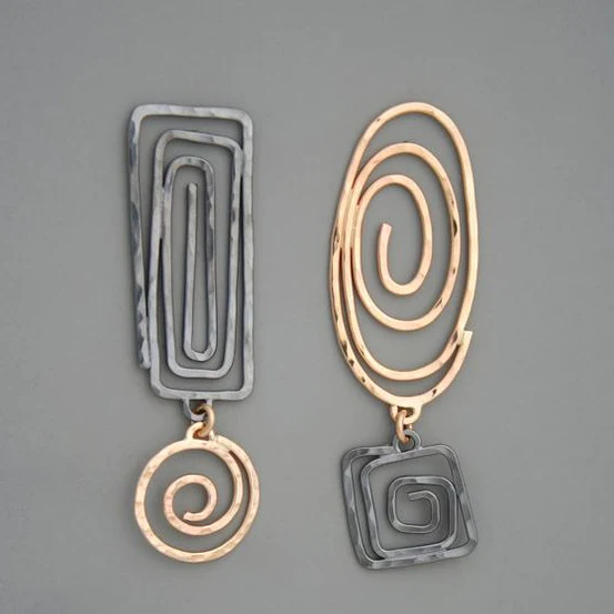 Vintage Swirl Earrings in Gold and Silver