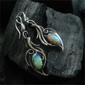 Vintage blue opal earrings set in sterling silver