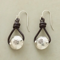 Vintage Silver Faux Leather Earrings