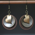 Boho Silver and Gold Heart-Shaped Earrings