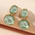 Vintage Green Water Drop Earrings