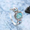 Vintage Turquoise Gemstone Ring in Silver