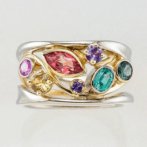 Vintage Multicolor Band in Gold and Silver