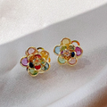 Elegant Colorful Gemstone Blossom Earrings