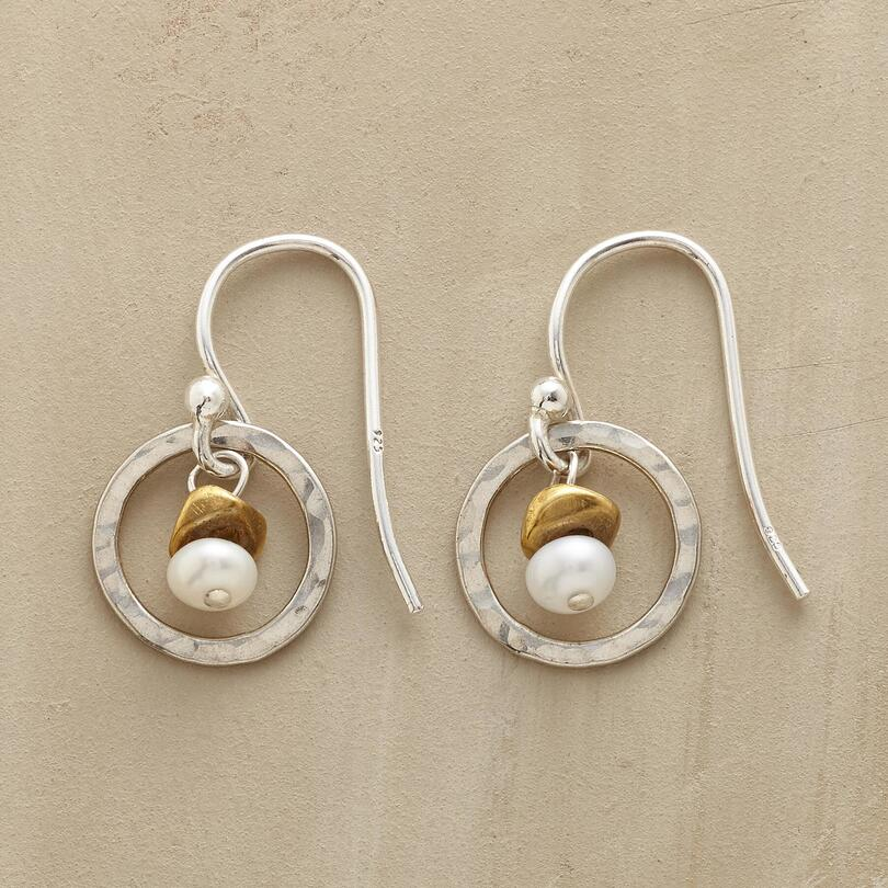 Vintage Rounded Silver & Pearl Ear Studs