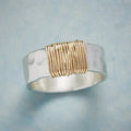 Vintage Golden Threads Sterling Silver Ring