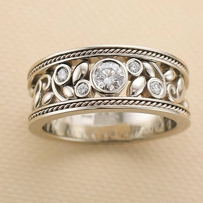 Vintage Silver and Zirconia Band