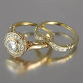 Vintage Gold & Zirconia Ring Set