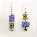 Vintage Lila Stone Old Earrings