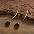 Black and gold vintage drop earrings