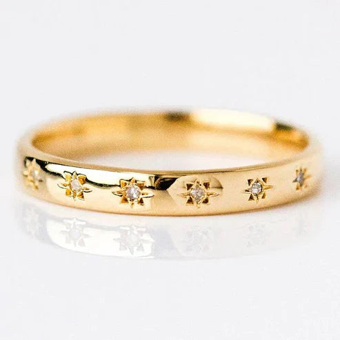 Vintage Gold and Zirconia Band