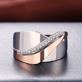 Vintage Ring in Rose Gold and Silver with Cubic Zirconia