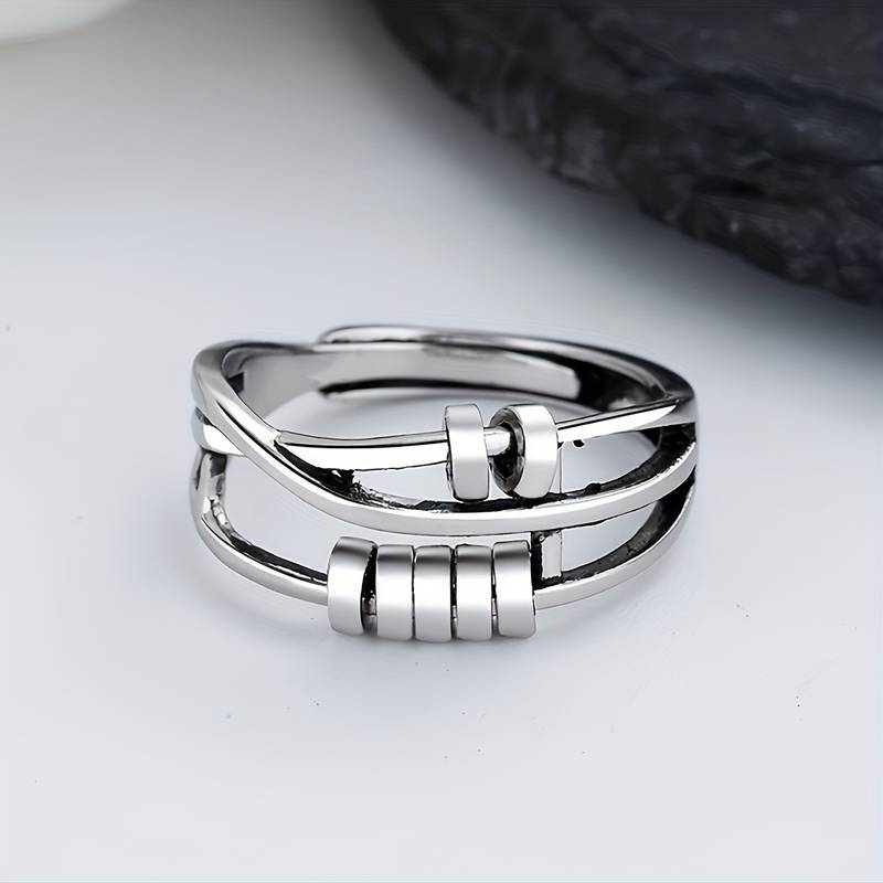 Vintage Silver Tree Stacked Ring