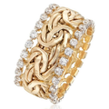 Vintage Gold Braided Zirconia Band