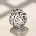 Layered Silver Ring in a Vintage Style