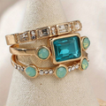 Vintage Blue Gemstone Ring Set