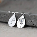 Vintage Silver Dandelion Dangling Earrings
