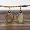 Round Brown Retro Earrings