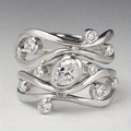 Vintage Irregular Zirconia Silver Band