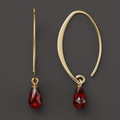 Vintage Red Crystal and Gold Earrings