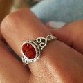 Vintage ring with a crimson gem