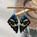 Vintage Blue Butterfly Wing Earrings