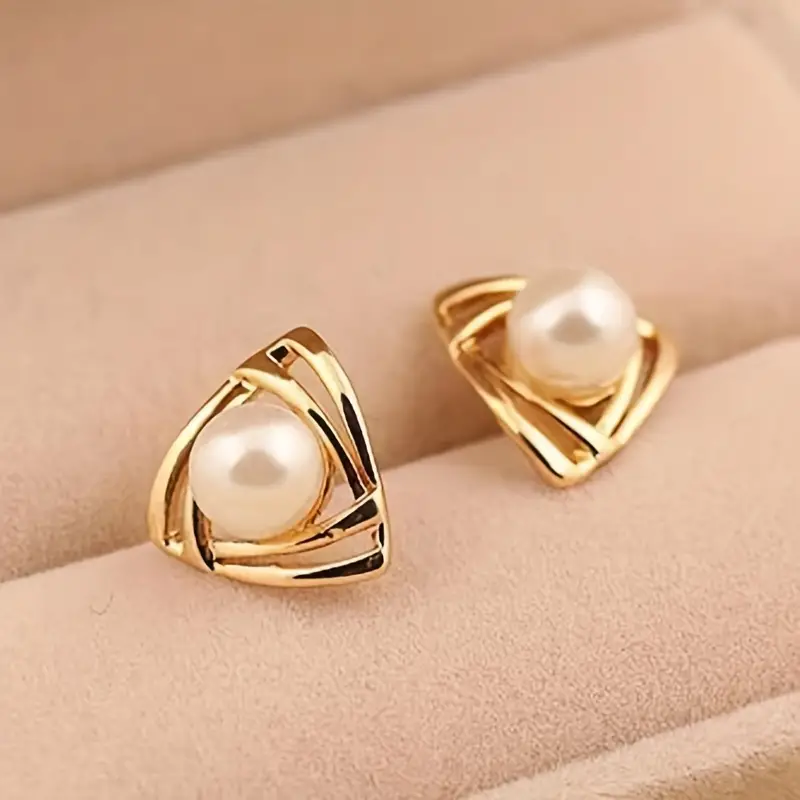 Elegant earrings crafted from pearls and gold