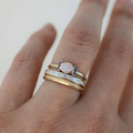 Gold Stacked Border Ring Set
