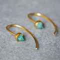 Vintage Turquoise and Diamond Earrings in Gold