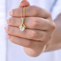 Necklace with Zirconias in Antique Gold