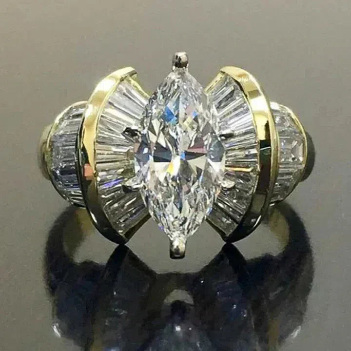 Vintage Gold Cubic Zirconia Ring