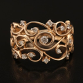 Vintage Rose Ivy Zirconia Band