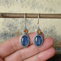 Blue and orange retro earrings
