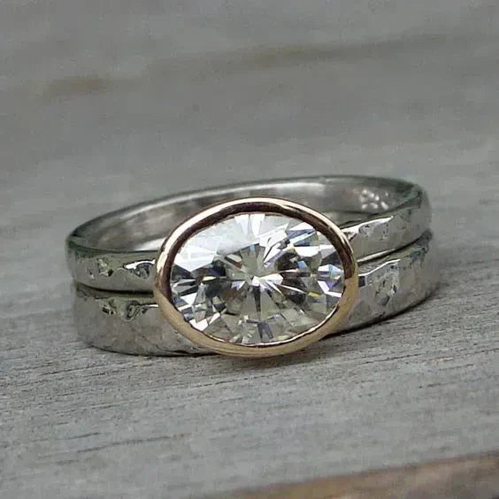 Vintage Dual Silver Zirconia Band