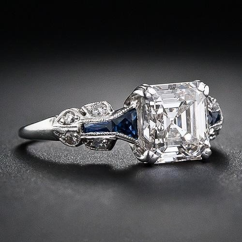 Brilliant Vintage Band in Blue and Silver