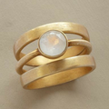 Vintage Gold & Moonstone Inlaid Ring