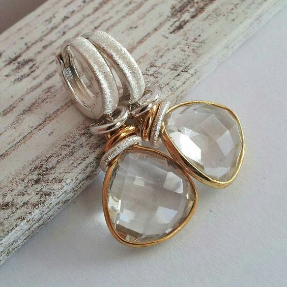 Vintage White Glass and Gold Earrings