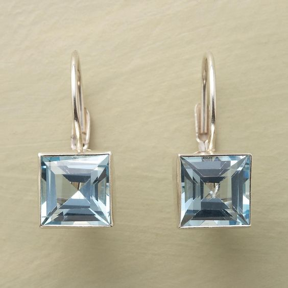 Vintage earrings crafted from blue cubic zirconia.