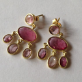 Vintage Garnet Stone Raindrop Earrings