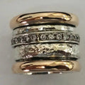 Layered Thick Gold Band in Vintage Style