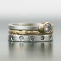 Layered Gold & Silver Zirconia Band
