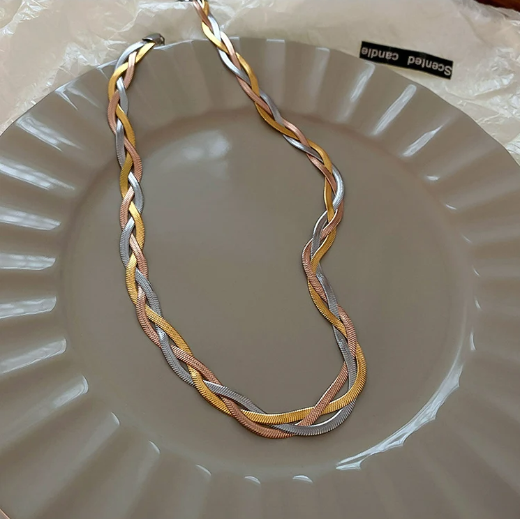Elegant necklace crafted from gold and silver