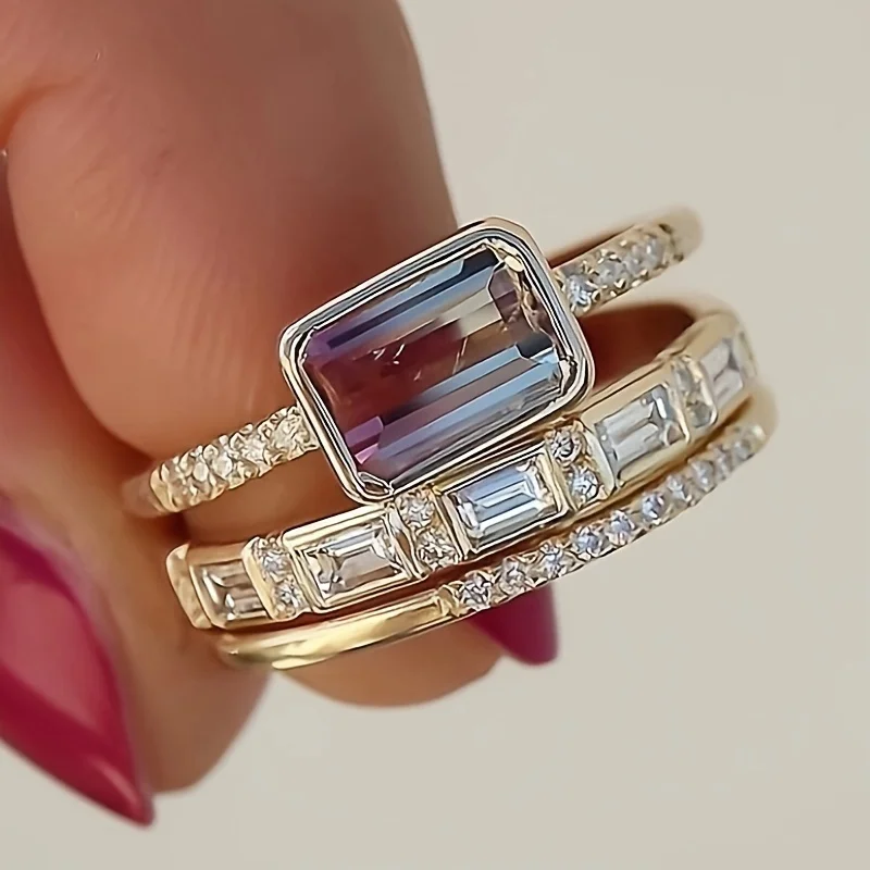 Vintage Radiant Glass Ring Collection