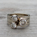 Vintage ring with three zirconia stones
