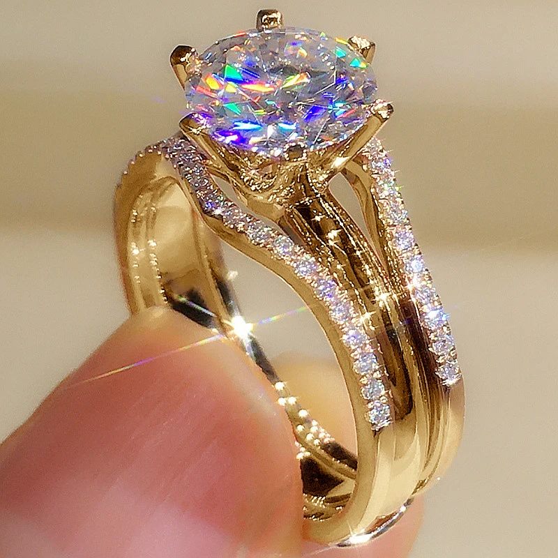 Vintage multi-colored shimmering ring set