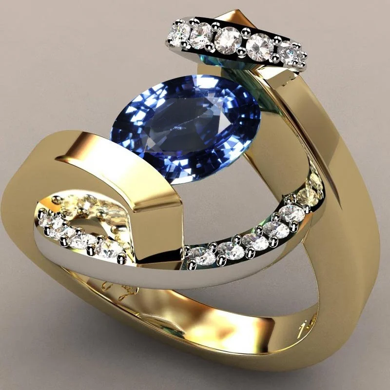 Vintage ring featuring a blue zircon