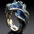 Vintage Gold Ocean Wave Ring