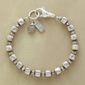 Vintage Silver Cube Beads Bracelet