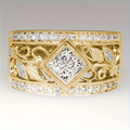 Golden Hollow Shiny Antique Ring