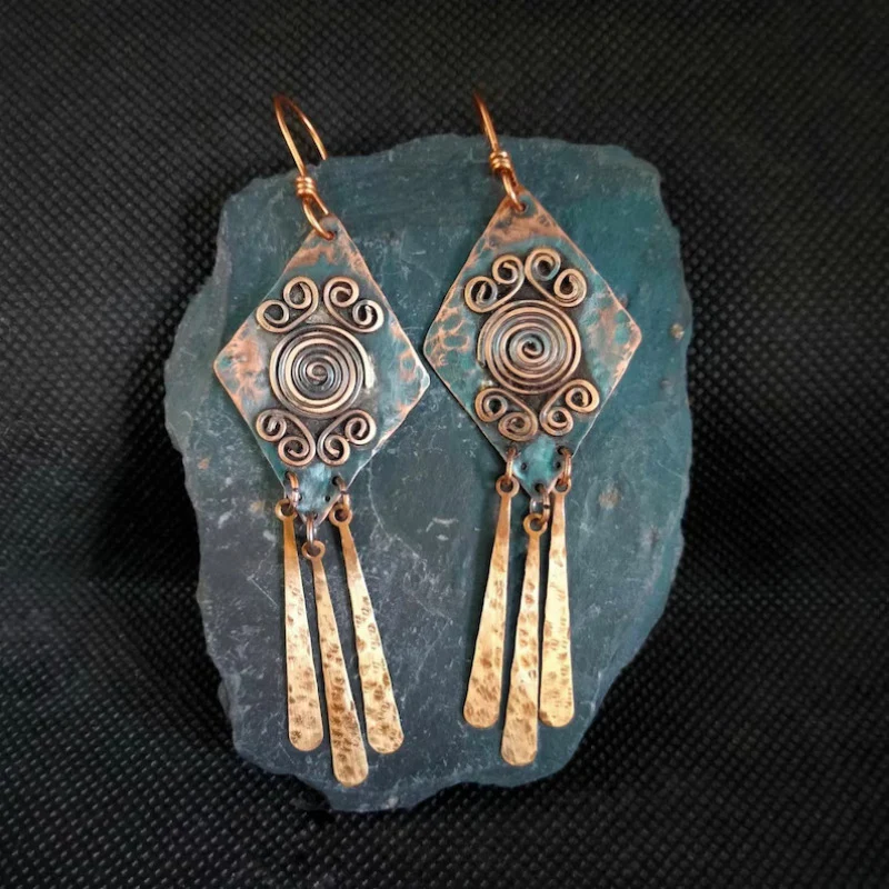 Bronzed Vintage Dangling Earrings
